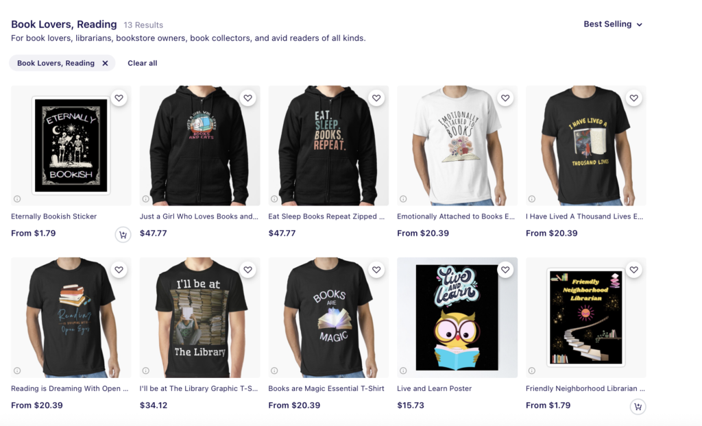 Merch and gifts for book lovers